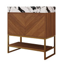 29.9" Modern Free-standing Bathroom Vanity with Ceramic Sink