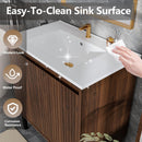 Bathroom Vanity With Ceramic Sink, Floor-Standing Design, Soft-Closing Drawers