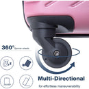 3 Piece Luggage Sets ABS Lightweight Suitcase with Two Hooks, Spinner Wheels, TSA Lock, (20/24/28), Pink