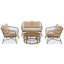 Bohemia-Inspired 4-Person Outdoor Seating Group With Removable Cushions