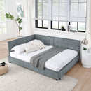 Mid-Century Storage Upholstered Tufted Bed Frame With Backrest And Armrests by HouseOfZazla