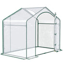 6' x 3' x 5' Portable Walk-in Greenhouse, PVC Cover, Steel Frame Garden Hot House, Zipper Door, Top Vent for Flowers, Vegetables, Saplings, Clear