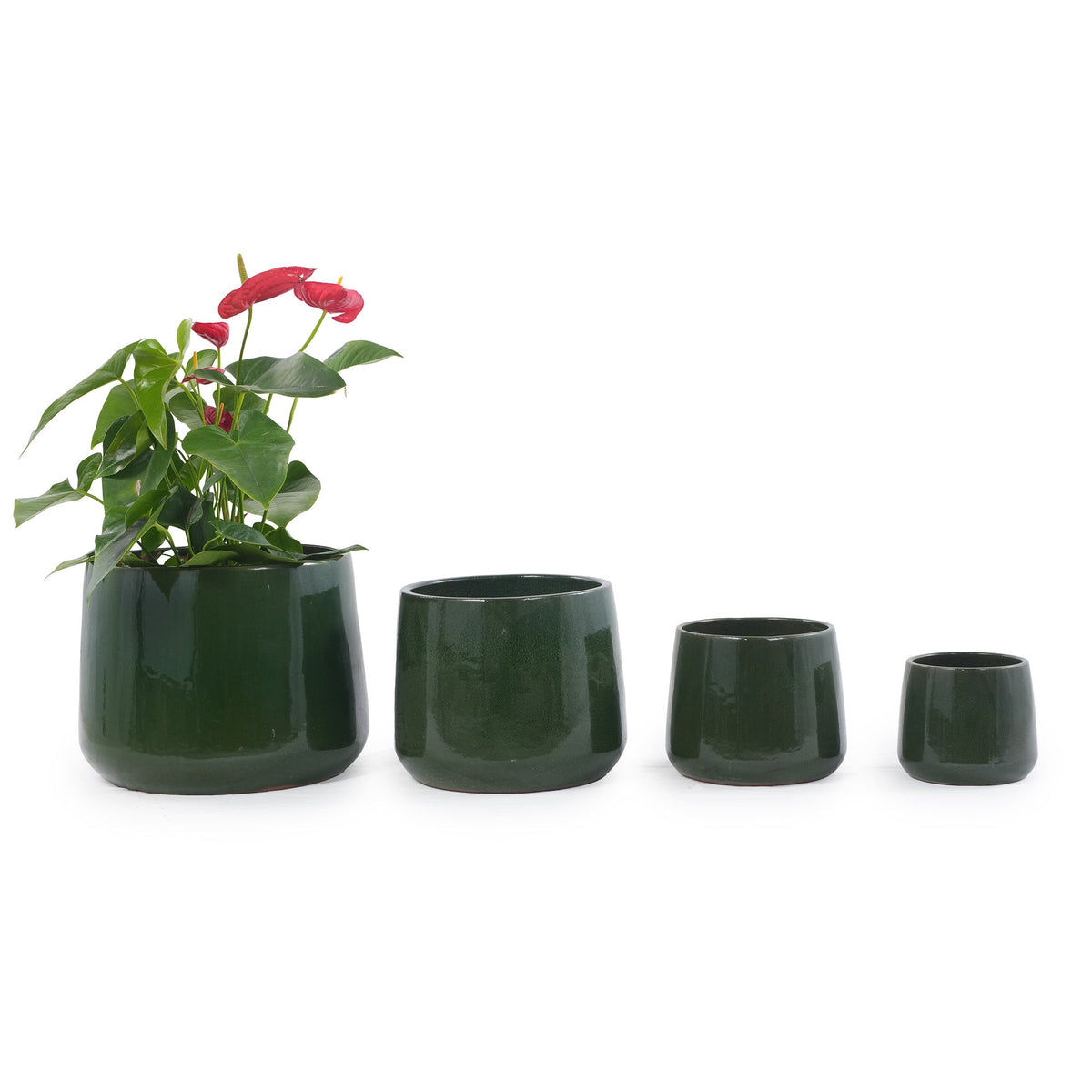 Handmade Solid Glazed Ceramic Planter Set of 4, photo 4 of 10