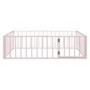 Metal Floor Bed Frame With Fence And Door by HouseOfZazla