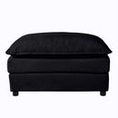 Luxury Chenille Ottoman with Double-Layer Cushion