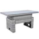 Outdoor Furniture Set Patio Rattan with Recliners and Tables