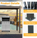 8x5 Ft Grill Louvered Pergola with Adjustable Roof and Built-in Gutter by HouseOfZazla