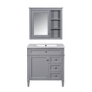 Bathroom Vanity With Top Sink, Storage Cabinet & Mirror - Gray by HouseOfZazla