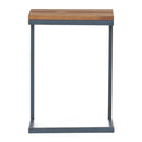 C Shaped End Table With Iron Base And Fir Wood Top by HouseOfZazla