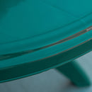 36.25" Dia Round Plastic Patio Table with Umbrella Hole, Outdoor Bistro Dining Table, for Bar, Garden, Backyard, Poolside, Yard, Green