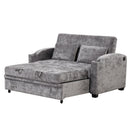 Pull Out Loveseat Sofa With Adjsutable Backrest, 2 Pillows, Cup Holders, USB Ports For Living Room by HouseOfZazla