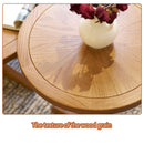 2-Piece Modern Farmhouse Living Room Coffee Table Set, Stylish and Elegant Nesting Round Wooden Table,Side End table set for Living Room,Bedroom