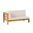 OANA Outdoor Wooden Sectional Set with Cushions, Beige by HouseOfZazla