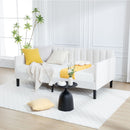 Elena - Boucle Upholstered Daybed, Ribbed Tufted Backrest by HouseOfZazla