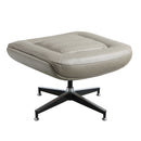 Piran - Twilight Top Grain Leather Accent Chair And Ottoman With Swivel - Gray