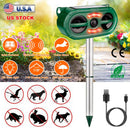 Solar Ultrasonic Animal Repeller Motion Sensor Animal Repellent USB Animal Chaser IP66 Waterproof for Farm Garden Yard to Drive Deer Raccoon Squirrel