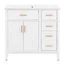 Bathroom Vanity With Sink, Soft Close Doors, 4 Storage Drawers