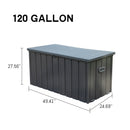120 Gallon Outdoor Storage Deck Box Waterproof, Large Patio Storage Bin by HouseOfZazla