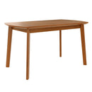 Mid Century Modern Dining Table Set For 4, Solid Wood Dining Table And Solid Wood Chairs, 5 Pieces Farmhouse Dining Table And 4 Upholstered Chairs - Brown / Gray by HouseOfZazla