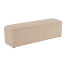 Long Plush Ottoman, Simple Footstool And Seat For Home Use - Almond by HouseOfZazla