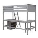 Loft Bed With Shelves With Desk by HouseOfZazla
