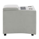 Emee - Console With USB - Gray Corduroy by Unique Piece Furniture