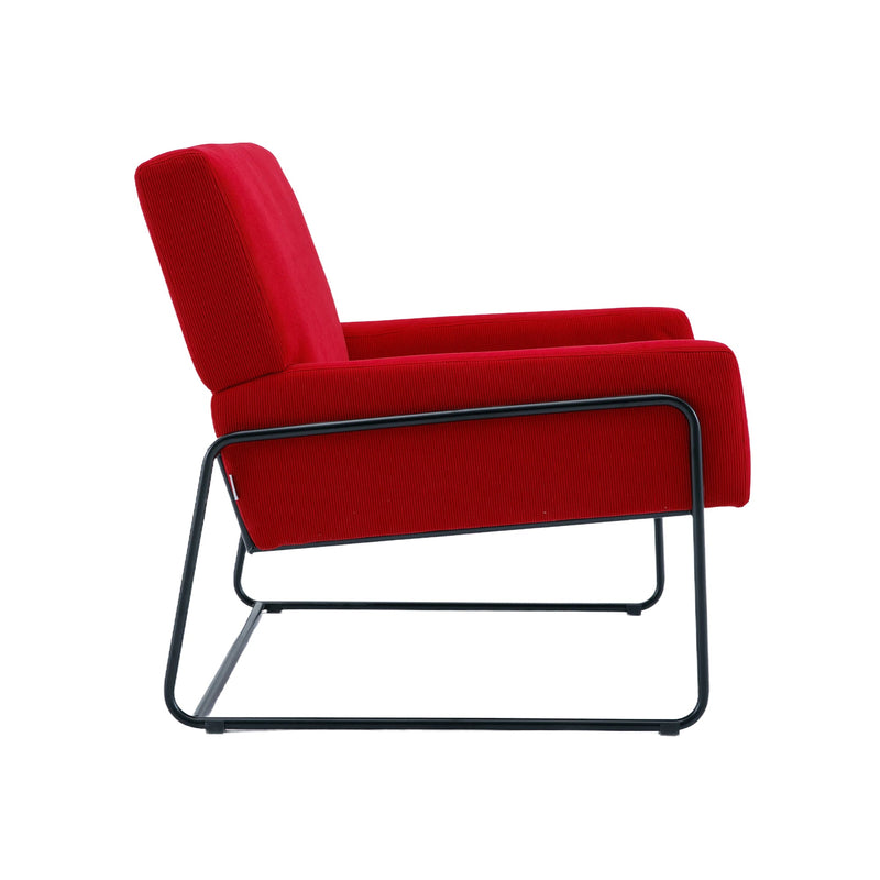 Accent Chair - Modern Industrial Slant Armchair with Metal Frame - Premium High Density Soft Single chair for Living Room Bedroom