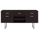 5 Drawer Credenza With Open Shelving - Cappuccino