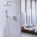 Elegant 10" Round Rain Shower Head And Handheld Set With Adjustable Tilt And Dual Modes by HouseOfZazla