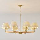 8-Light Rope and Fabric Shade Gold Chandelier by HouseOfZazla