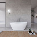 61 Inch Freestanding Solid Surface Soaking Bathtub