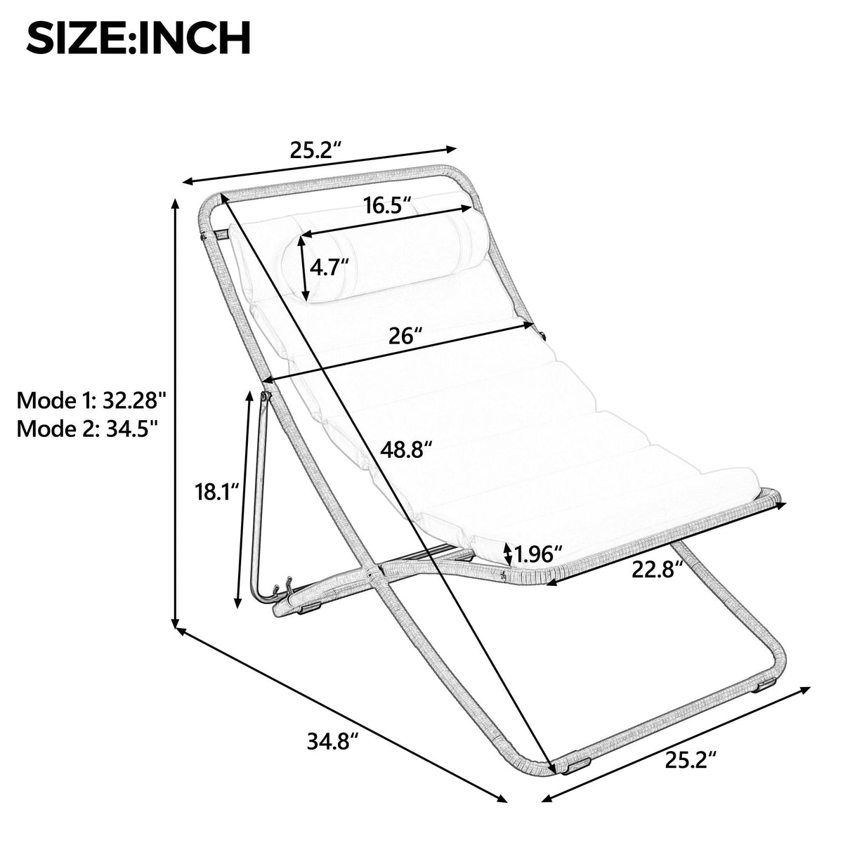 Outdoor Folding Chair With Adjustable Backrest (Set of 2), photo 18 of 28
