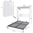Queen Murphy Bed, Foldable Wall Bed, Space Saving Design For Bedrooms - White by HouseOfZazla
