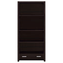 Maureen - 5 Shelf Bookcase With Drawer - Cappuccino