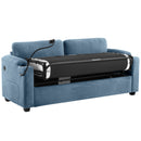 Sleeper Sofa Loveseat Sofa With Full Size Mattress, 2 USB Ports, 2 Cup Holders, 2 Side Pockets And Phone Holder by HouseOfZazla