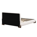 Queen Size Elegant Terry Upholstered Bed - White