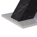 Rectangle Dining Table With Stretchable Top, X Shape Mdf Legs With Steel Base - White / Black by HouseOfZazla