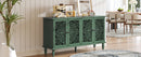 60' Antique Buffet Cabinet with Floral Carvings