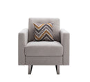 Victoria - Fabric Armchair With Metal Legs, Side Pockets, And Pillow by HouseOfZazla