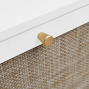 Modern Rattan 3 Door Shoe Rack Cabinet for Entryway