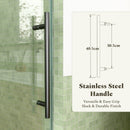 56-60"W x 60"H Frameless Sliding Tub Shower Door Enclosure, Matte Glass by HouseOfZazla