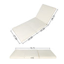 Lounge chaise Set, Acacia solid wood with  LOUNGE CUSHION (Cream+TRIPLE FOLDS) - Matching Dark Grey Version Available