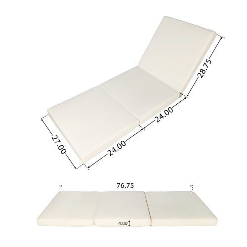 Lounge chaise Set, Acacia solid wood with  LOUNGE CUSHION (Cream+TRIPLE FOLDS) - Matching Dark Grey Version Available