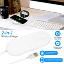 10W Qi Wireless Charger Watch Charger 2-in-1 Wirless Charging Pad for Apple Watch 4/3/2/1/ iPhone X/XS/8