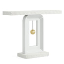Console Table With Geometric Base For Living Roo - White / Gold by HouseOfZazla