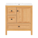 Modern Bathroom Vanity With Sink, Soft Close Drawers & Door, Storage Rack