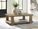 Flangren - Rectangular Cocktail Table - Light Brown