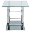 Danville Square U-Shaped Glass Top Side End Table Chrome