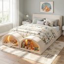 Queen Size Upholstered Platform Bed Frame