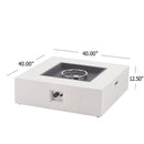 50,000 BTU Square MGO Fire Table Tank Outside